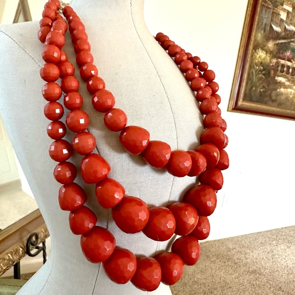 Beautiful coral Orange Statement Necklace